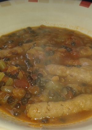 A picture of Slow Cooker Sausages and Lentils Casserole.