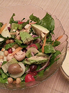 A picture of Veggie Salad Supreme with Golden Dijon Dressing.