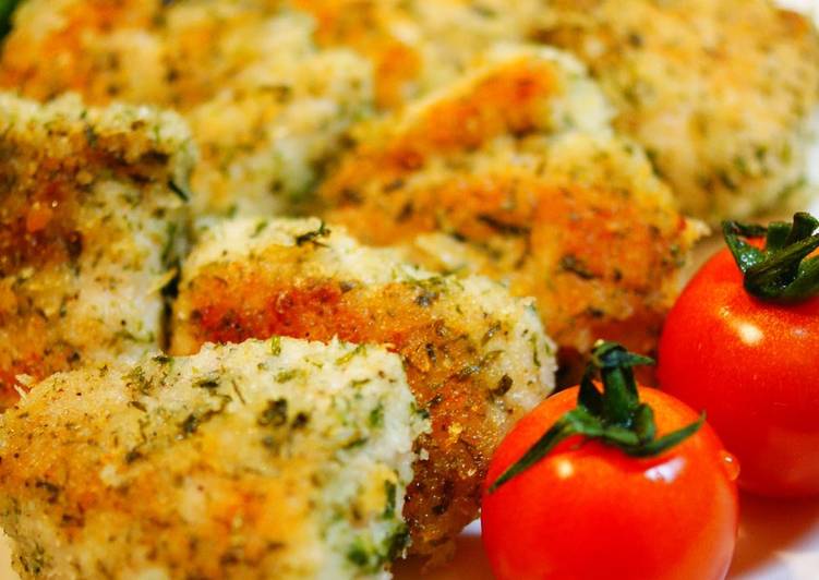 Steps to Prepare Award-winning Pan-fried Chicken with Nori Seaweed &amp; Salted Breadcrumbs