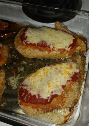 A picture of No Fuss chicken parm!!.