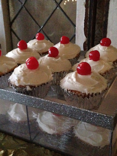A picture of Cherry Topped Holiday Cupcakes.