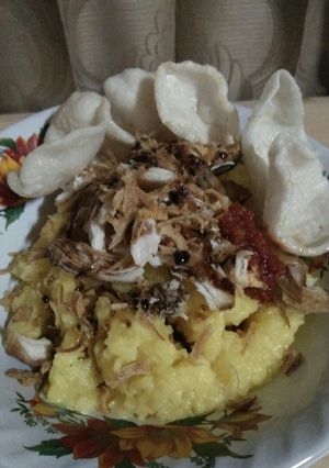 Foto resep 21. Bubur ayam kuah kuning(Yellow Porridge)