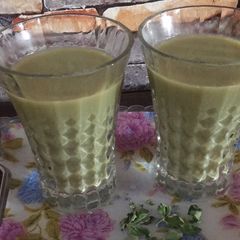A picture of Moringa milk and honey shake.