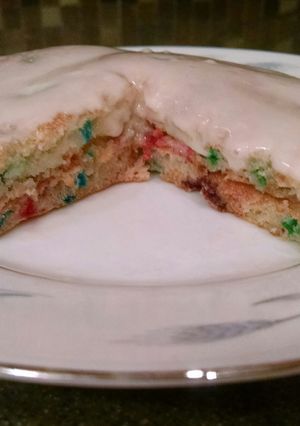 A picture of Funfetti Birthday Cake Pancakes(or as my son says:Bomb Diggity Pancakes!!).