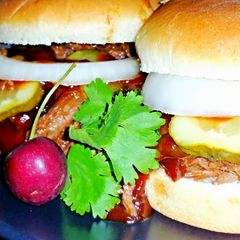 A picture of Mike's EZ Pulled Meat Sandwiches.