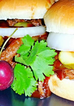 A picture of Mike's EZ Pulled Meat Sandwiches.