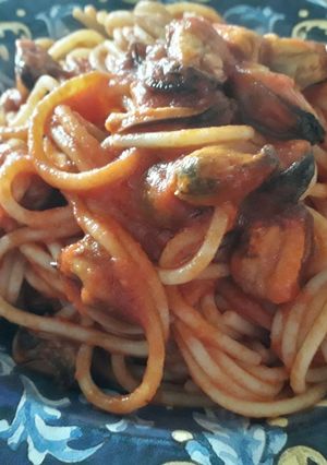 Foto di Vermicelli con le cozze con salsa