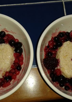 A picture of Slow Cooker Rice Pudding with Berries.