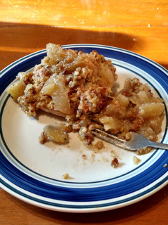 A picture of Pork Chops with Apples and Stuffing.