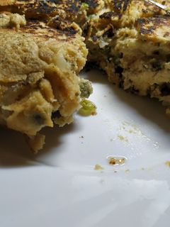 Una foto de Tortilla vegana harina garbanzos