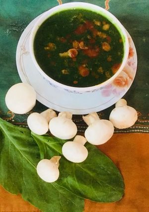 A picture of #Spinach-Mushrooms.