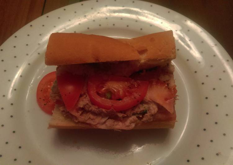 Step-by-Step Guide to Make Super Quick Homemade Mandys tuna and tomato roll