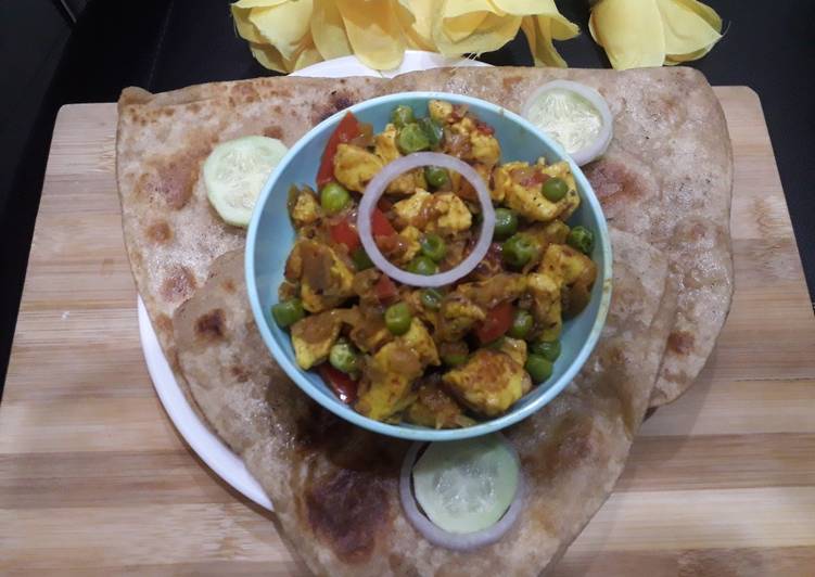 Easiest Way to Make Any-night-of-the-week Chatpata paneer with paratha