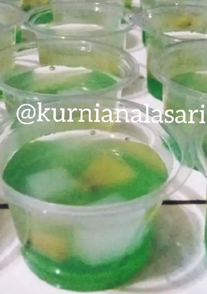 Foto resep Green Jelly (agar agar + kiwi + nata de coco)
