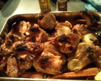 Ultimate Prepare Recipe Sheryls beer can baked chicken with carrotssweet peppers and onions Delicious Nutritious