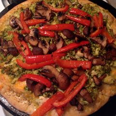 A picture of 3 Cheese Pesto Chicken Pizza.