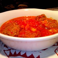 A picture of Meatballs with Italian Style Tomato Sauce.