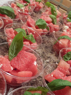 A picture of Watermelon feta salad.