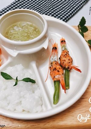 Hình của món Cơm nát - Tôm ôm đậu ve - ăn dặm.