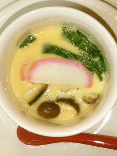 A picture of Chawan-mushi (Steamed Egg Custard) in the Microwave.