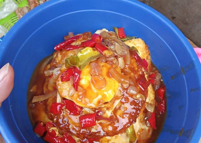 Telor ceplok bumbu pedas manis