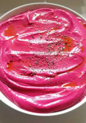 A picture of Beetroot Hummus.
