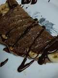 Crepioca de chocolate com banana