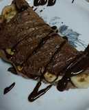 Crepioca de chocolate com banana