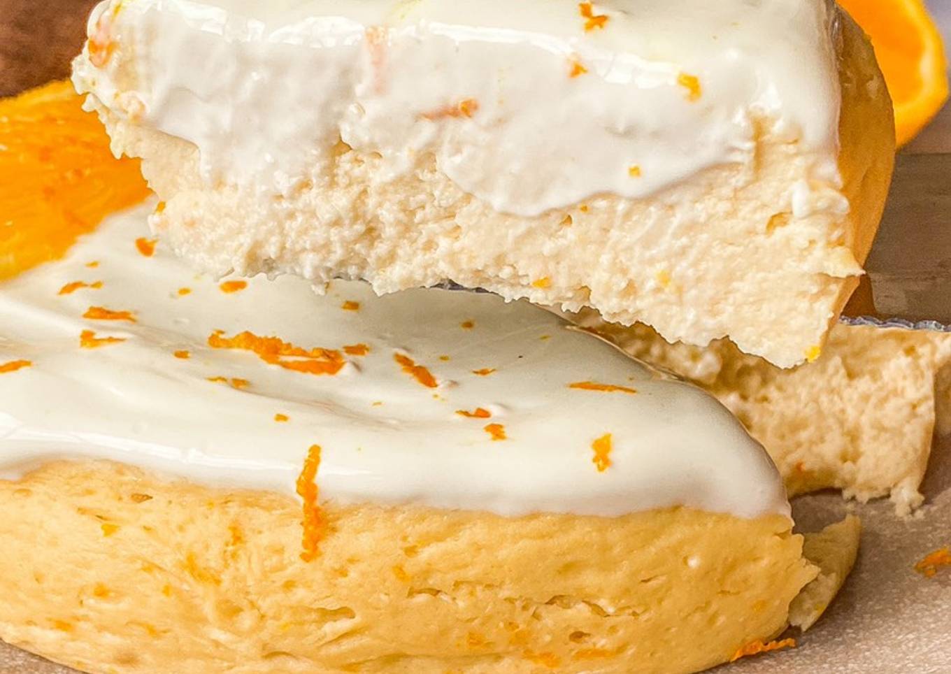 Cheesecake ligera de naranja al micro