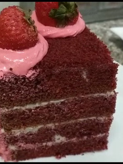 A picture of Red velvet sponge cake.