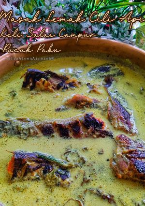 Gambar Masak Lemak Cili Api Keli Salai Campur Pucuk Paku