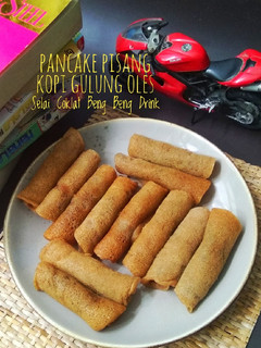Foto resep Pancake Pisang Kopi Gulung oles Selai Coklat Beng Beng Drink