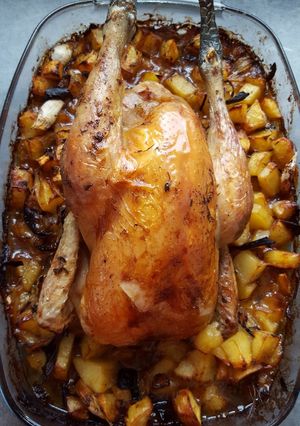 Une photo de Poulet au four au thym
