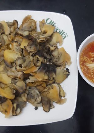 Hình của món Sò lụa hấp tiêu xanh.