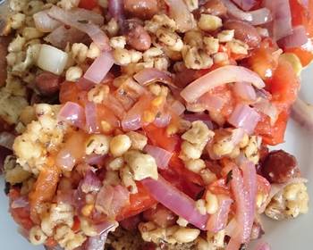 Easy Serving Recipe Griddled tomato onion and halloumi salad for 2 Delicious