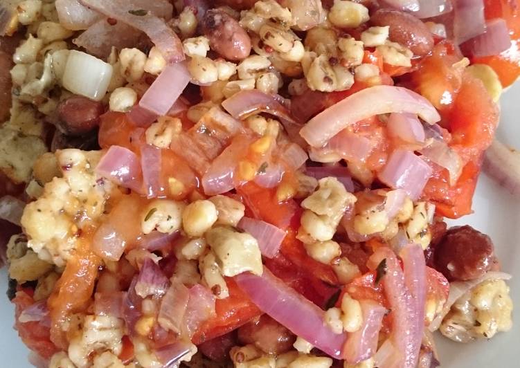 Simple Way to Make Super Quick Homemade Griddled tomato, onion and halloumi salad, for 2