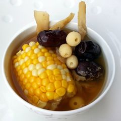 A picture of Vegan Soup With Corn Cob.