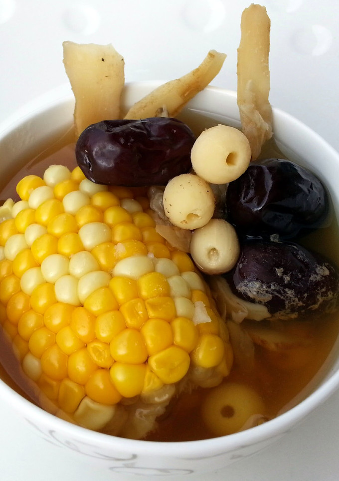 A picture of Vegan Soup With Corn Cob.