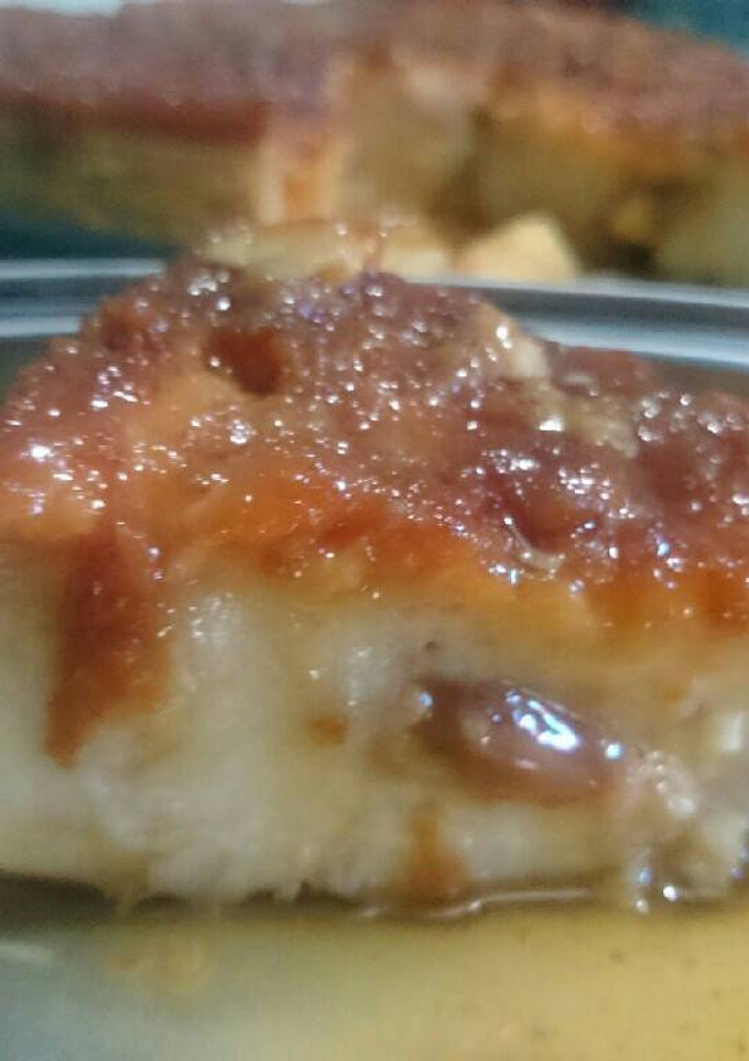 Una foto de Budín de pan relleno de dulce de leche