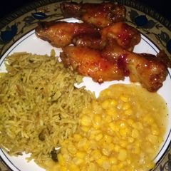 A picture of sweet & spicy party wings.