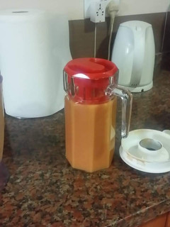 A picture of Watermelon, Pawpaw and Pineapple smoothie.