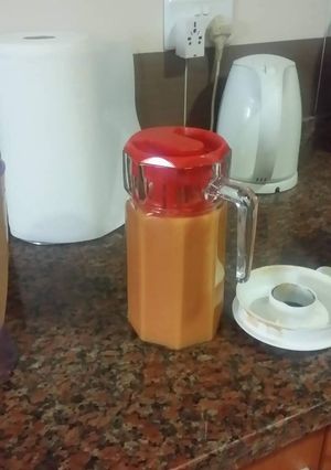 A picture of Watermelon, Pawpaw and Pineapple smoothie.