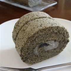 A picture of Rich Black Sesame Roll Cake.