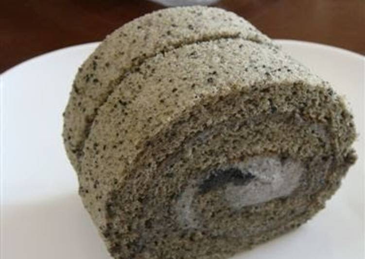 Rich Black Sesame Roll Cake