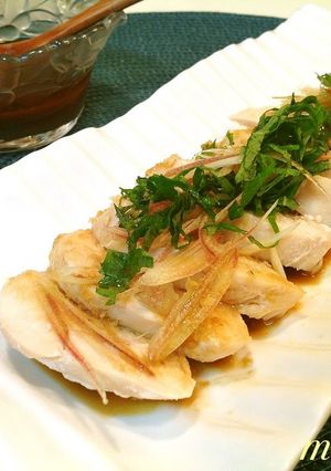 A picture of Chicken Breast with Spicy and Refreshing Wasabi Sauce.