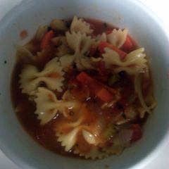 A picture of Mums tomato pasta soup.