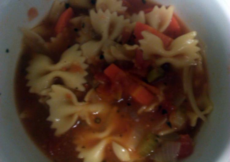 Steps to Make Homemade Mums tomato pasta soup