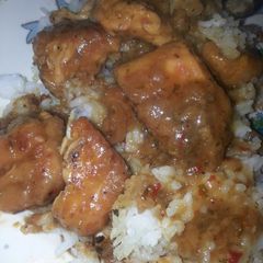 A picture of Simple general tso's chicken.