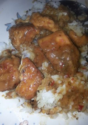A picture of Simple general tso's chicken.