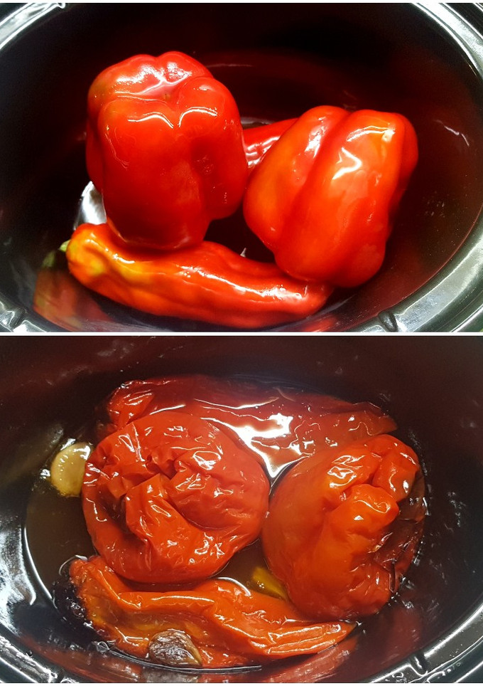 Una foto de Pimientos Rojos asados en Olla de Cocción Lenta